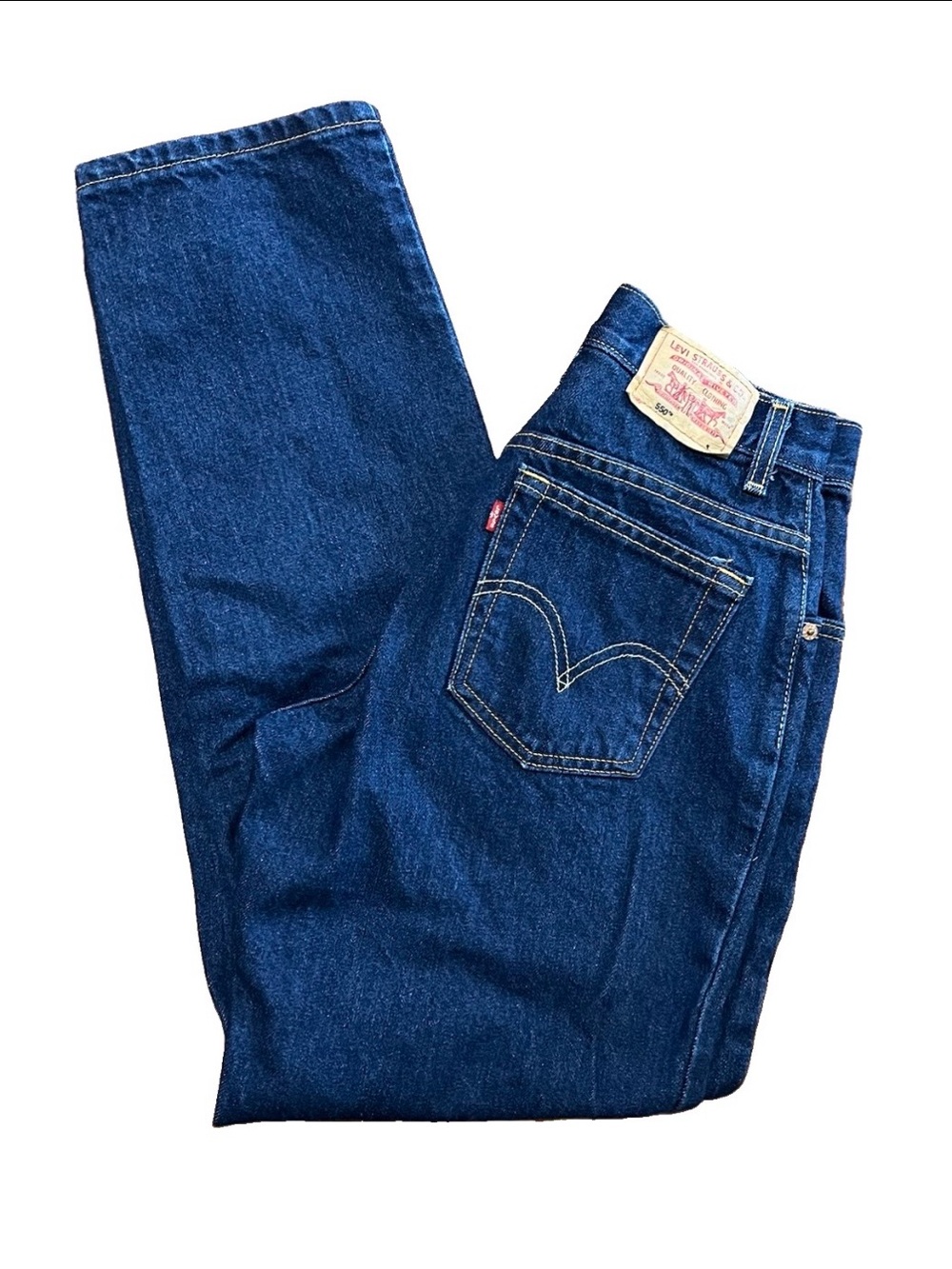Vintage Y2K Women’s Levis 550 Classic Relaxed Jeans Dark Wash Tapered Size 6 S